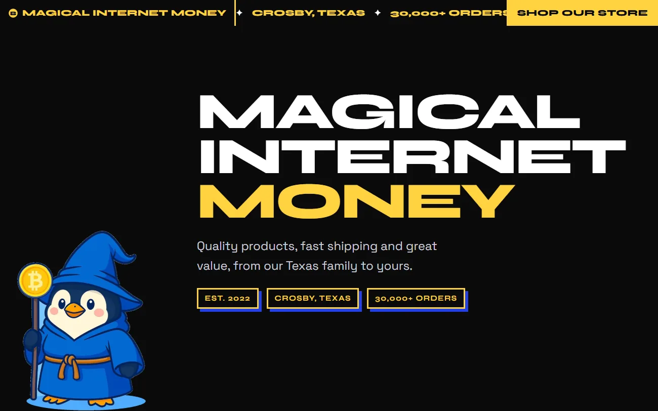 Sitio web de Magical Internet Money