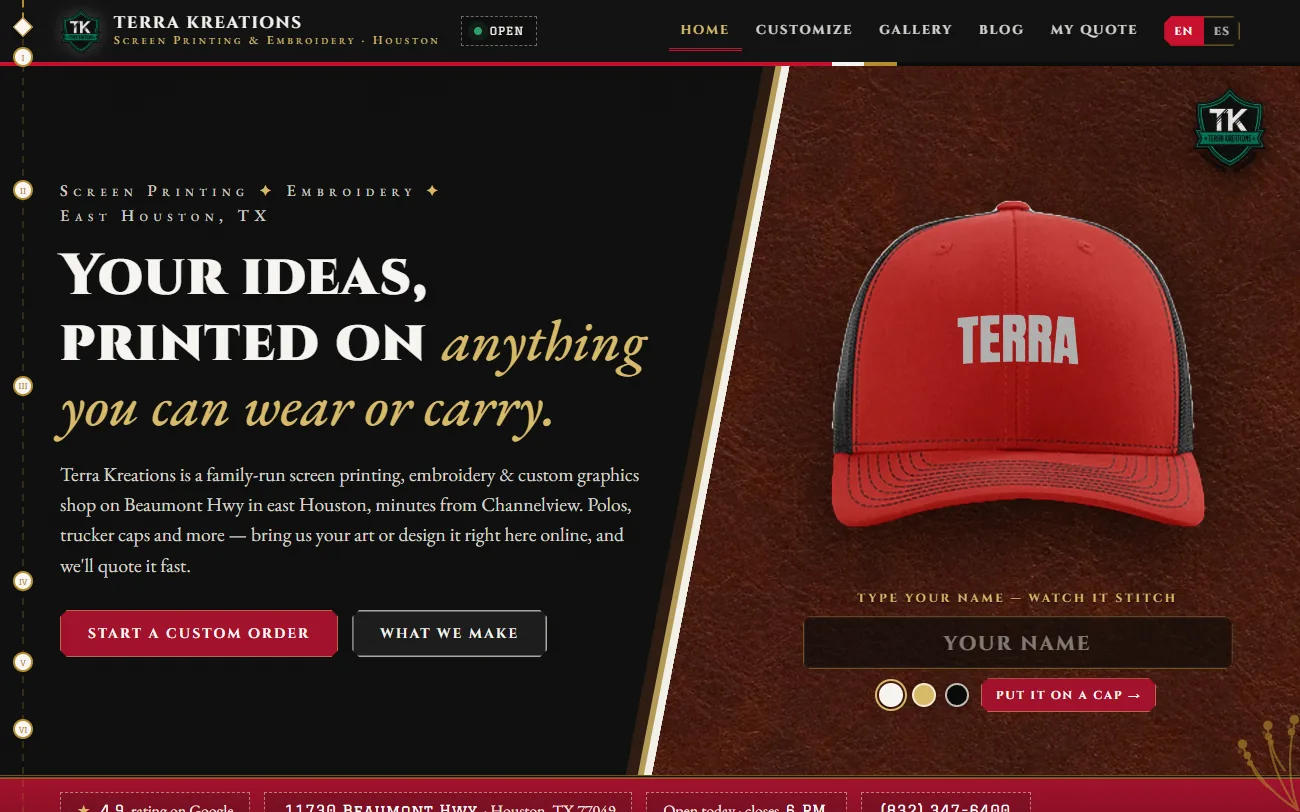 Sitio web de Terra Kreations